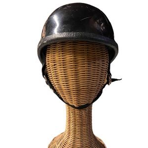 Black Retro MotorBike Half Helmet by Frenchys.